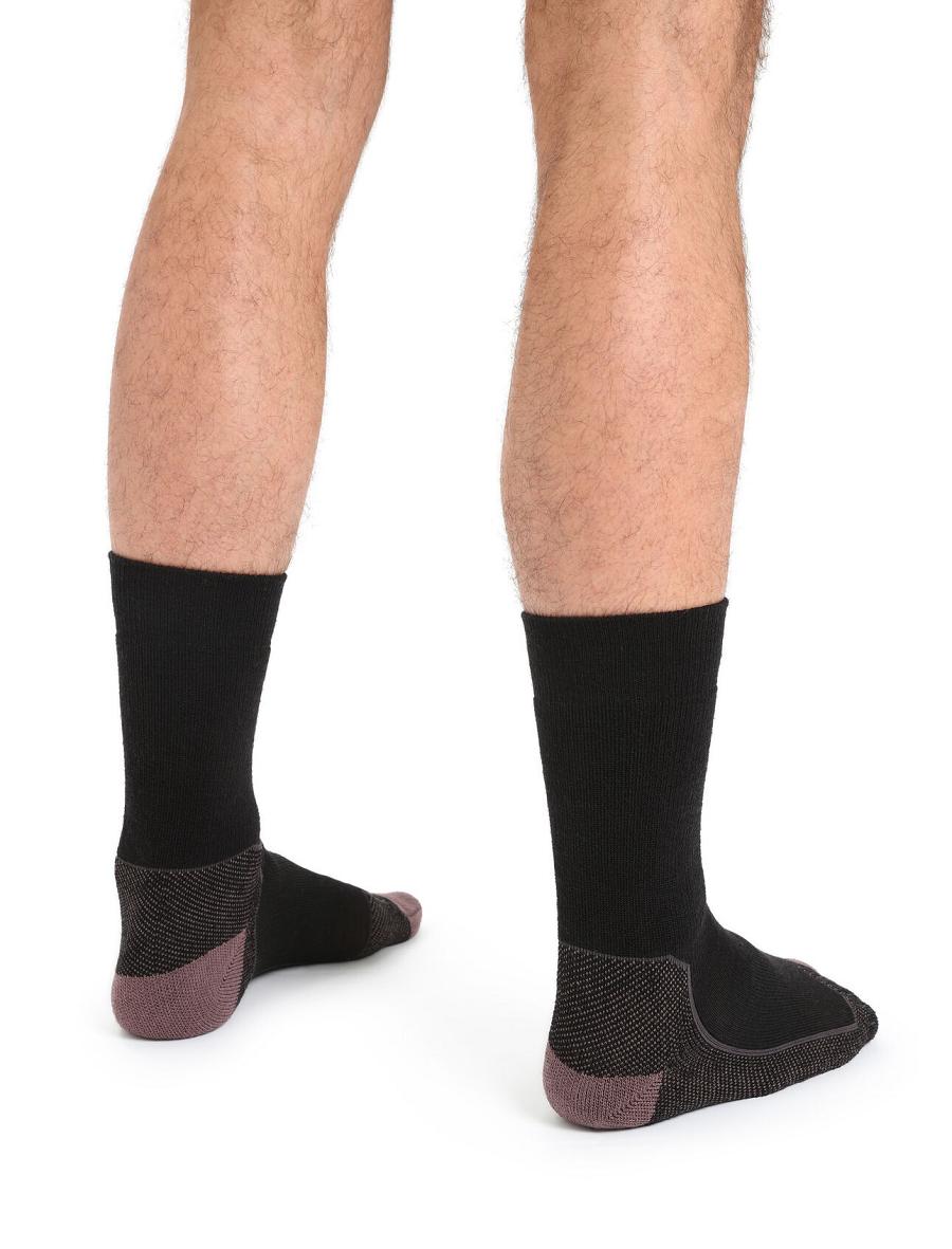 Black / Mink Icebreaker Merino Hike+ Medium Crew Men's Socks | AU 1023UZGT